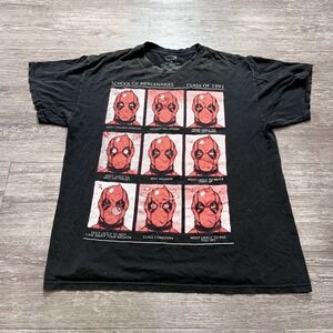 Marvel Shirt Dead Pool Large Shirt Crew Neck‎ Short Sleeve Casual Tee Black